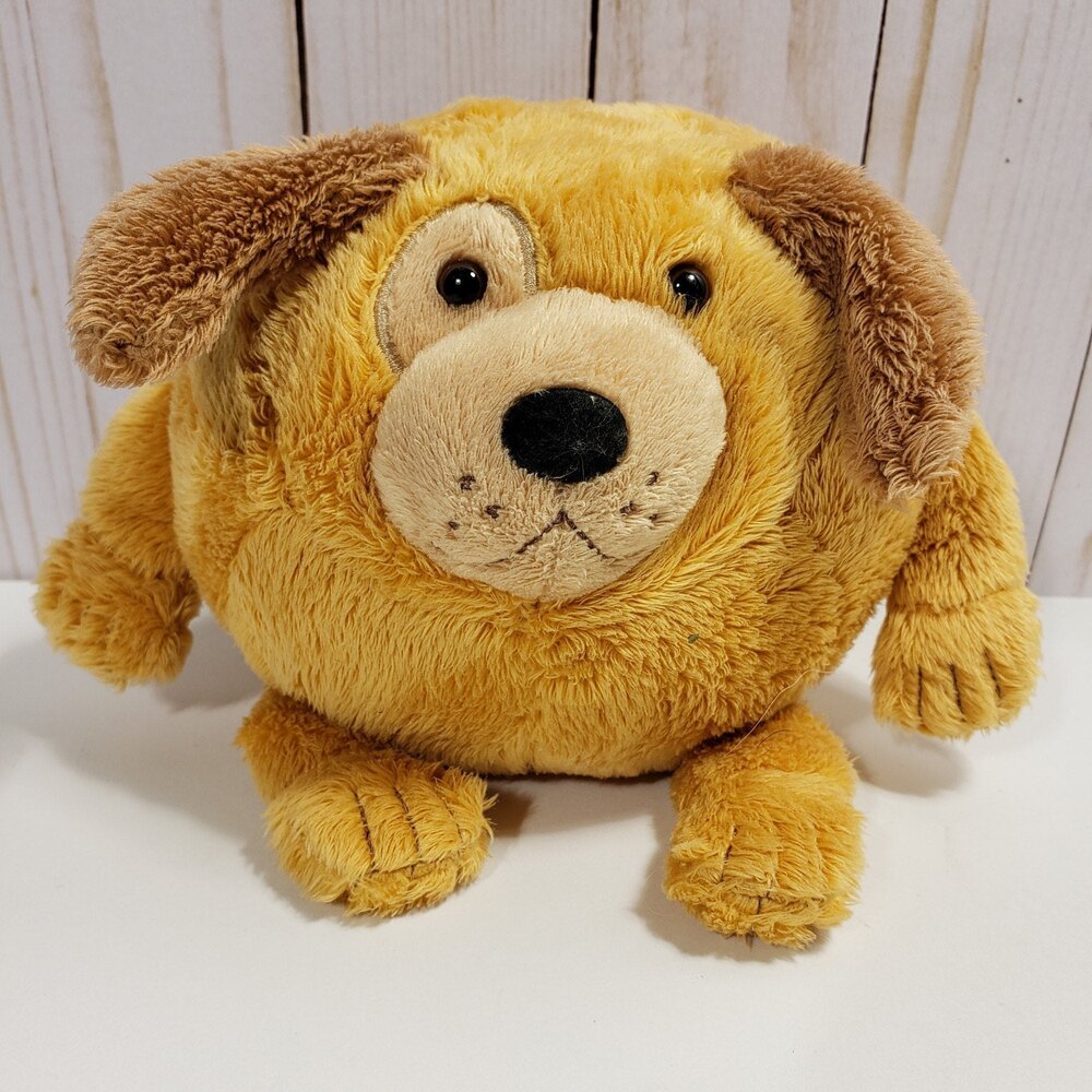 GoofBallz Plush Dash Dog Round Yellow Tan Golden Puppy 2012 Stuffed Animal 8"